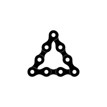 Triangle Shape created from Chain Silhouette Stock Illustration