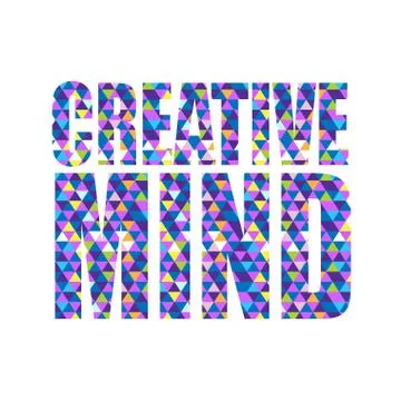Triangle shape creative mind text pattern Illustrazione stock