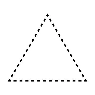 Triangle shape dashed icon vector symbol for creative graphic design ui element Stock Illustration