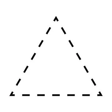 Triangle shape dashed icon vector symbol for creative graphic design ui element Stock Illustration