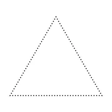 Triangle shape dotted icon vector symbol for creative graphic design ui element Stock Illustration