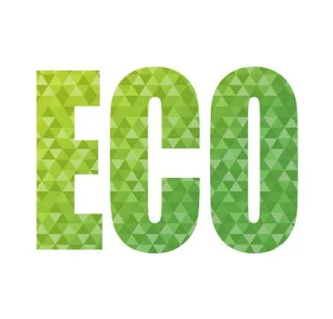 Triangle shape eco text pattern background Stock Illustration