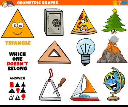 Triangle shape educational task for children Cartoon Illustration of Trian... Stock Photos