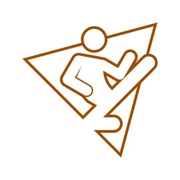 Triangle Shape Flying Kick Karate Outline Sport Figure Symbol Vector Stock Illustration