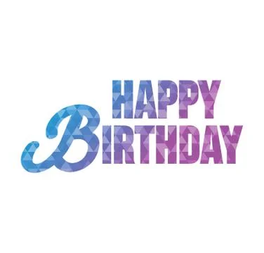 Triangle shape happy birthday text pattern Stock Illustration