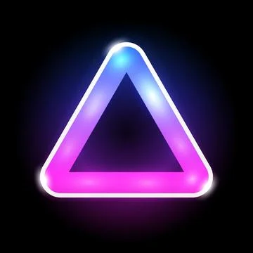 Triangle Shape LED Lamp Neon Color Frame Stock Illustration