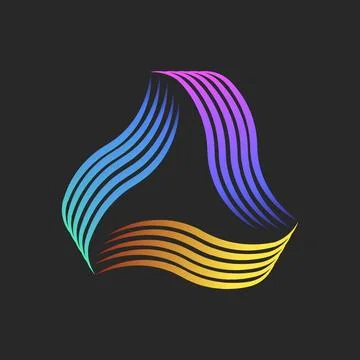 Triangle shape logo from colorful stripes creative design, many parallel cu.. Stock-Illustration