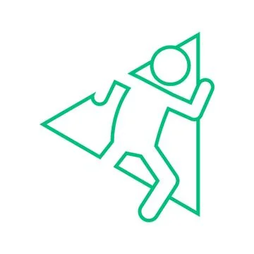 Triangle Shape Marathon Run Outline Sport Figure Symbol Vector Illustration Stock Illustration