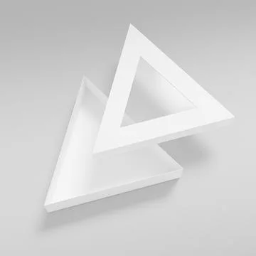 Triangle shape paper box mockup, luxury gift box with window display Stock Illustration