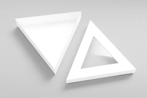 Triangle shape paper box mockup, luxury gift box with window display Stock Illustration