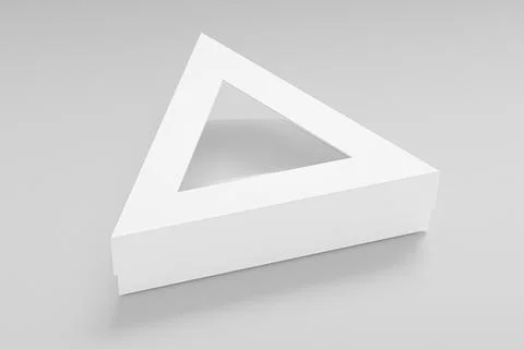Triangle shape paper box mockup, luxury gift box with window display Stock Illustration