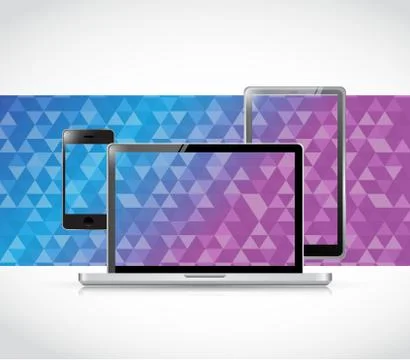 Triangle shape pattern background on electronics Illustrazione stock