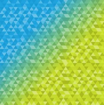 Triangle shape pattern blue and yellow background Stock Illustration