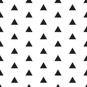 Triangle shape pattern vector seamless doodle black and white abstract Stock Illustration