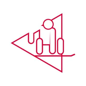 Triangle Shape Snowboarding Outline Sport Figure Symbol Vector Illustration Stock Illustration