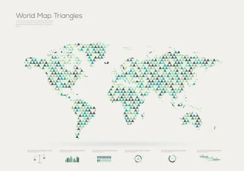 Triangle shape world map Stock Illustration