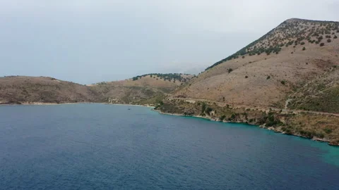 Triangle shaped Ali Pasha's castle located in Porto Palermo Albanian riviera Stock Footage 159449721