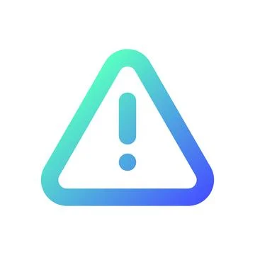 Triangle shaped caution sign pixel perfect gradient linear ui icon Ilustração Stock