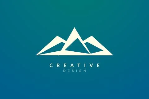 Triangle shaped mountain logo design. Minimalist and modern vector design for Stock Illustration