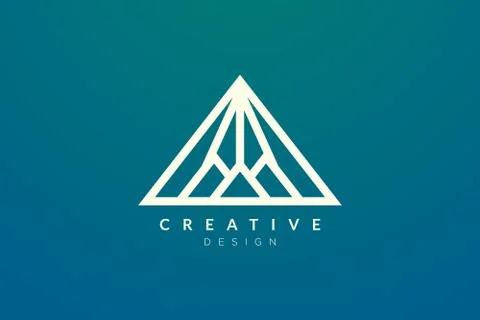 Triangle shaped mountain logo design. Minimalist and modern vector design for Illustrazione stock
