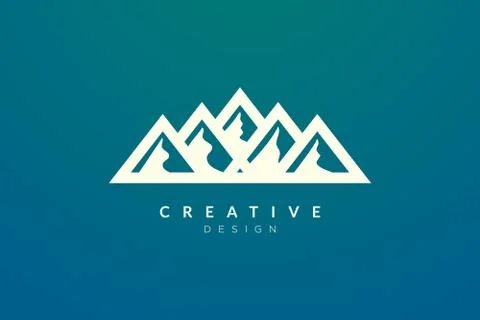 Triangle shaped mountain logo design. Minimalist and modern vector design for Stock Illustration