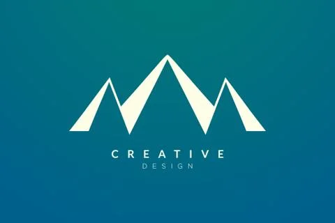 Triangle shaped mountain logo design. Minimalist and modern vector design for Stock Illustration