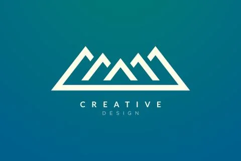 Triangle shaped mountain logo design. Minimalist and modern vector design for Stock Illustration
