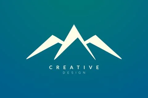 Triangle shaped mountain logo design. Minimalist and modern vector design for Stock Illustration