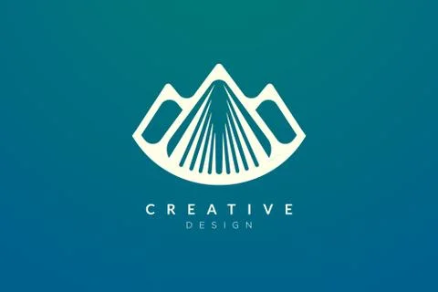 Triangle shaped mountain logo design. Minimalist and modern vector design for Stock Illustration