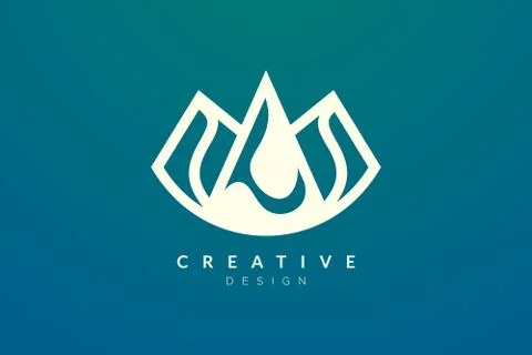 Triangle shaped mountain logo design. Minimalist and modern vector design for Stock Illustration