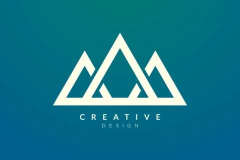 Triangle shaped mountain logo design. Minimalist and modern vector design for Stock Illustration