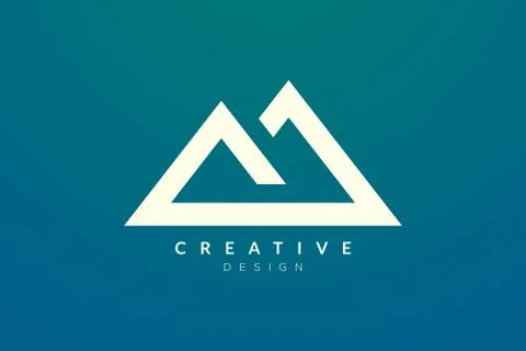 Triangle shaped mountain logo design. Minimalist and modern vector design for Stock Illustration