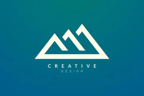 Triangle shaped mountain logo design. Minimalist and modern vector design for Stock Illustration