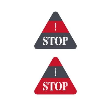 Triangle shaped stop sign icon style Stock Illustration