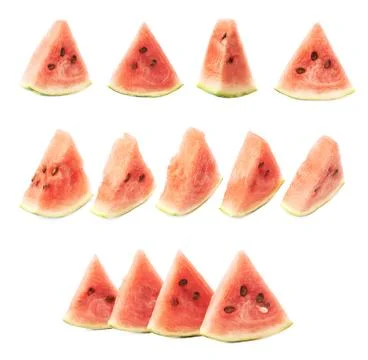 Triangle shaped watermelon slice composition Foto stock