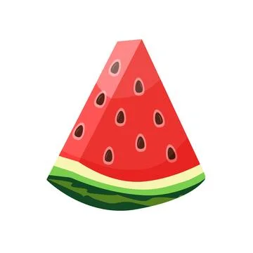 Triangle-shaped watermelon slice isolated on a transparent background Stock Illustration