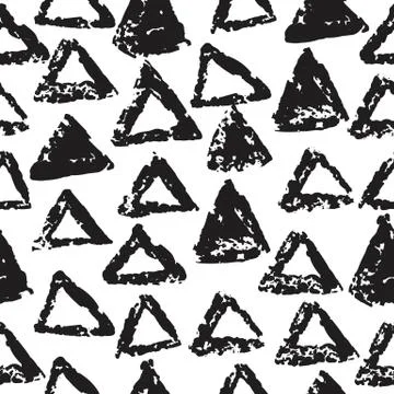 Triangle shapes grunge texture seamless pattern illustration Illustrazione stock