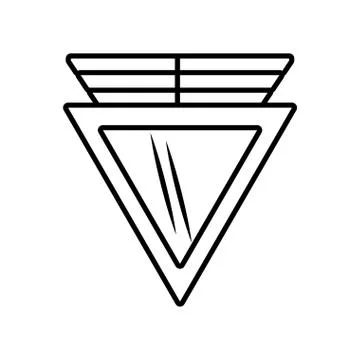 Triangle shield secure outline empty Ilustração Stock
