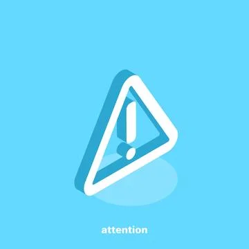 Triangle sign attention, isometric image 스톡 일러스트