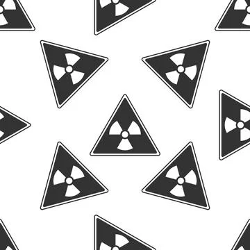 Triangle sign with a radiation symbol icon seamless pattern on white background Illustrazione stock