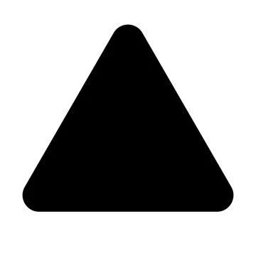 Triangle silhouette icon with rounded corners. Triangle shape. Vector. Stock Illustration
