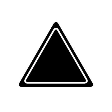 Triangle silhouette icon with rounded corners. Triangle shape. Vector. Stock Illustration
