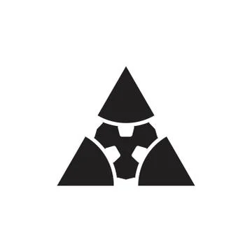 Triangle simple geometric cog machine logo vector Stock Illustration