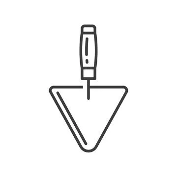Triangle spatula isolated metal putty knife icon Stock Illustration