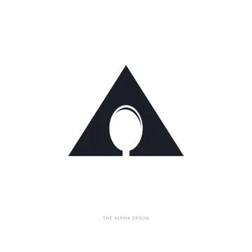 A Triangle with spoon on the center Stock Illustration