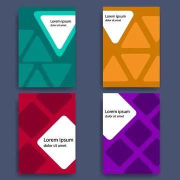 Triangle square cover pamphlet set 스톡 일러스트