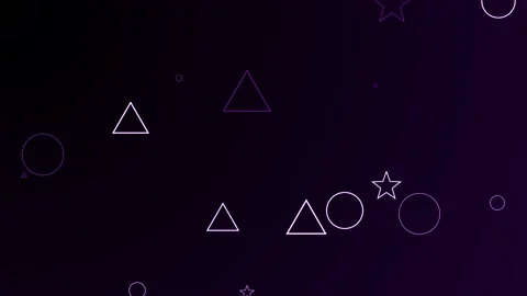 Triangle, star and circular shape on dark purple background Stock Footage 204724286