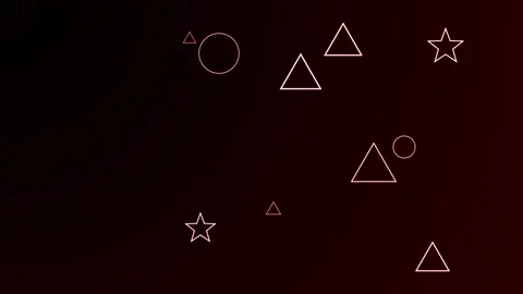 Triangle, star and circular shape on dark red background Stock Footage 204724299