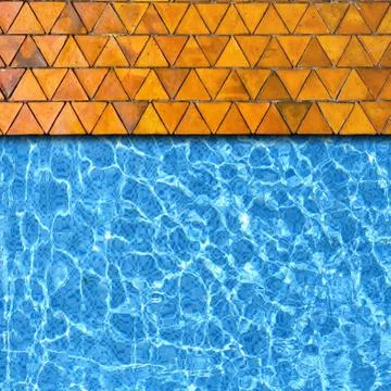 Triangle stone pavement with pool edge background Stock Photos
