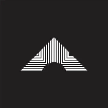 Triangle stripes lines simple logo vector Stock Illustration